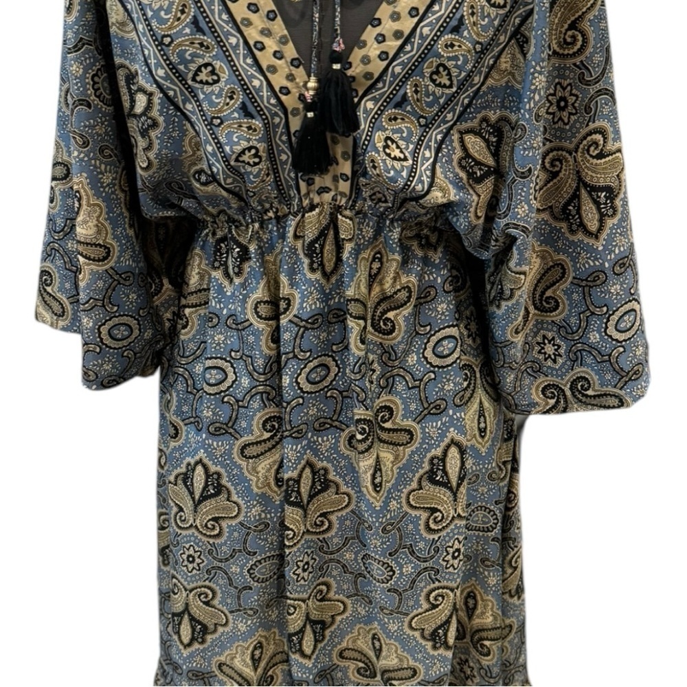 Zury silk boho kafkan free size dress - Picture 5 of 11